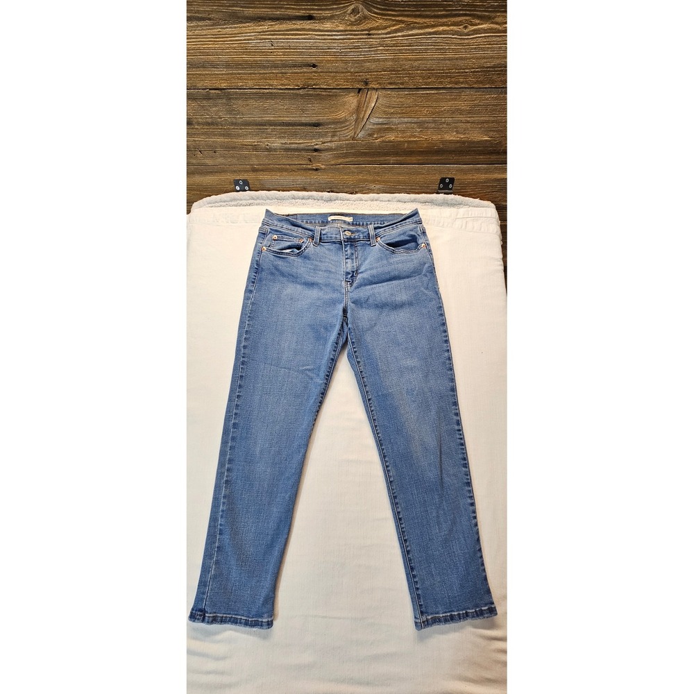 Levis Boyfriend Jeans Womens 29 Medium Wash Blue Denim Mid Rise Straight Leg